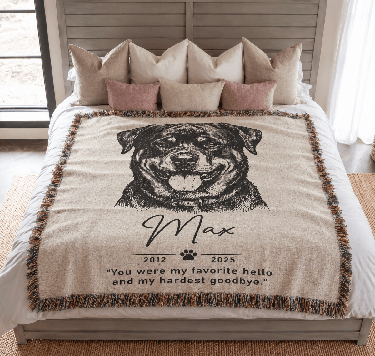 Personalized Custom Photo Dog Tapestry Blanket