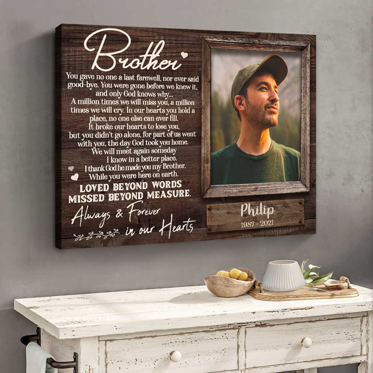 Always and Forever In Our Hearts | Custom Memorial Canvas Print