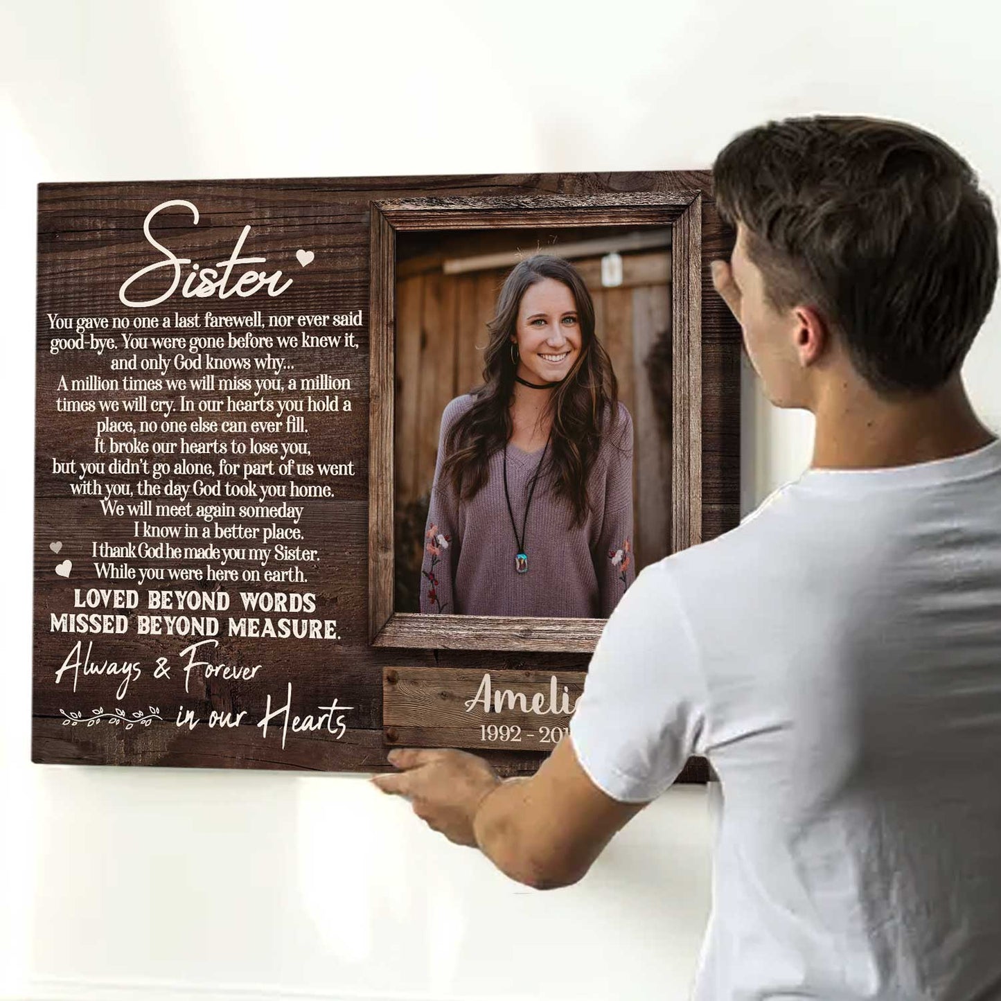 Always and Forever In Our Hearts | Custom Memorial Canvas Print