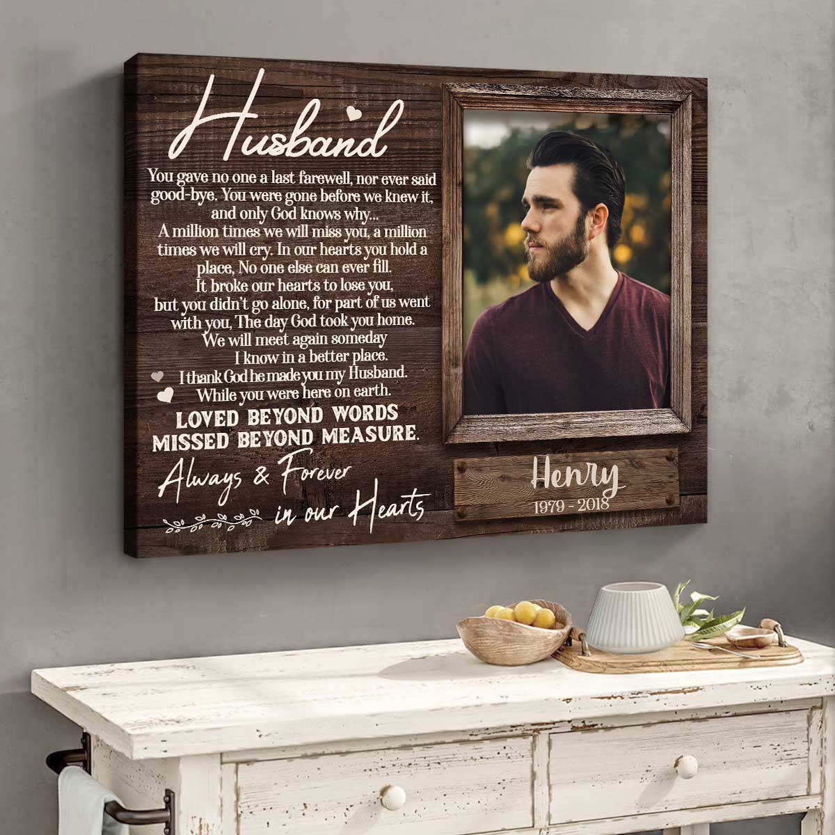 Always and Forever In Our Hearts | Custom Memorial Canvas Print