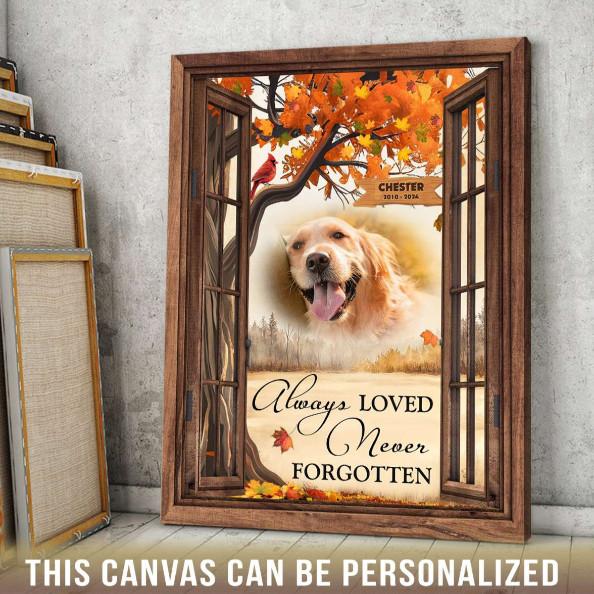 Always Loved Never Forgotten | Custom Dog Memorial Canvas | Dog Memorial Gifts