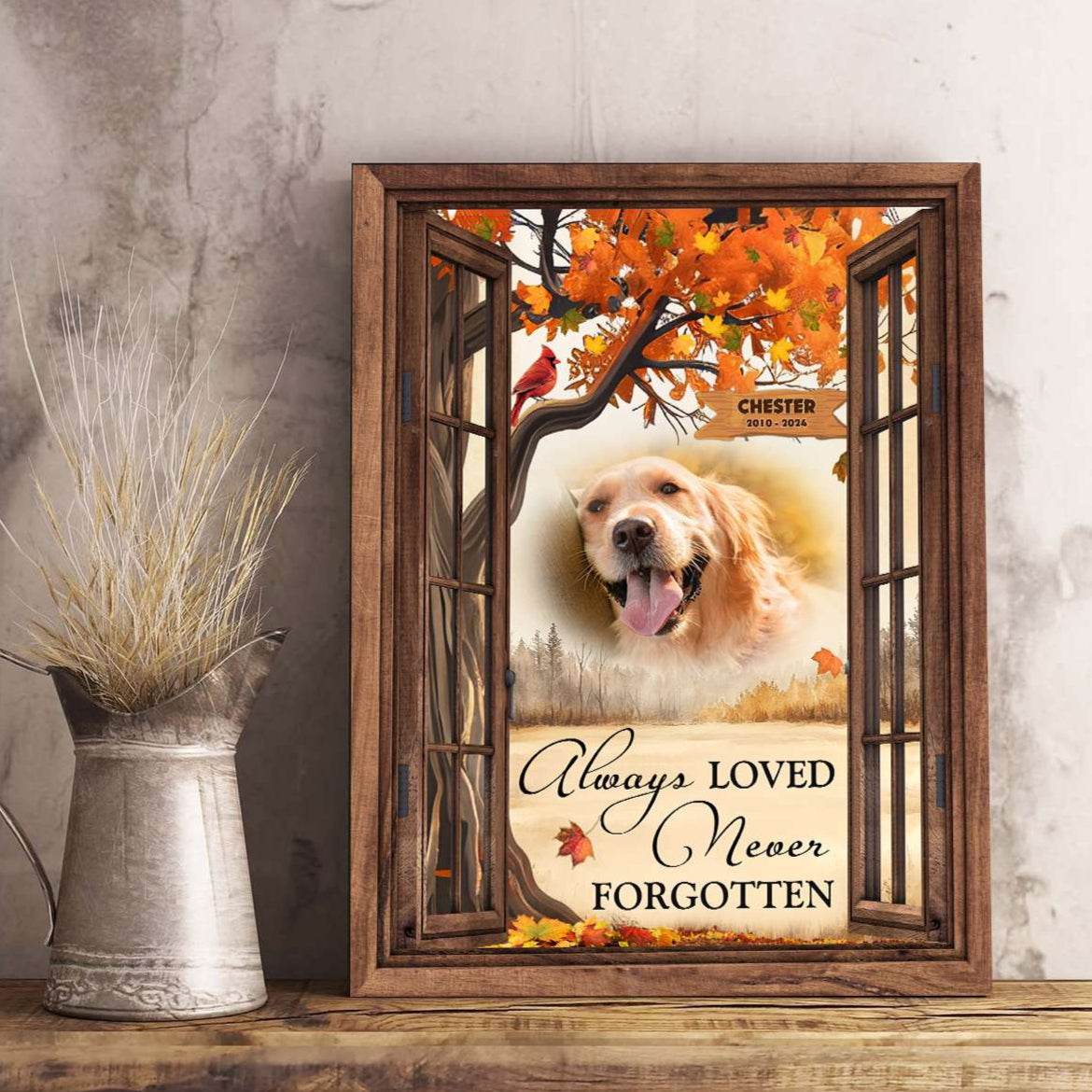 Always Loved Never Forgotten | Custom Dog Memorial Canvas | Dog Memorial Gifts