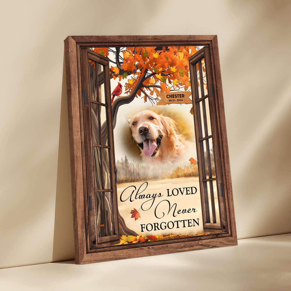 Always Loved Never Forgotten | Custom Dog Memorial Canvas | Dog Memorial Gifts
