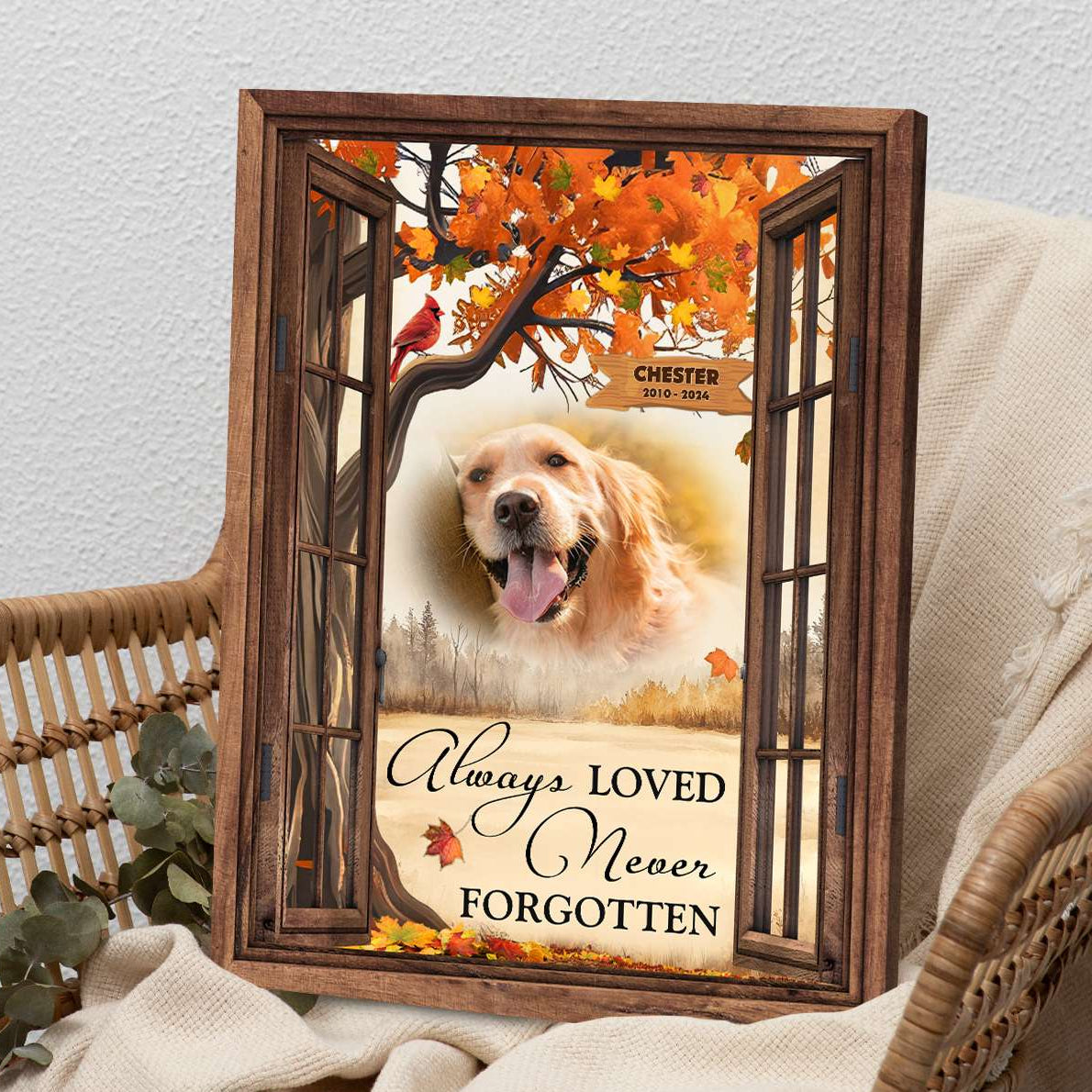 Always Loved Never Forgotten | Custom Dog Memorial Canvas | Dog Memorial Gifts