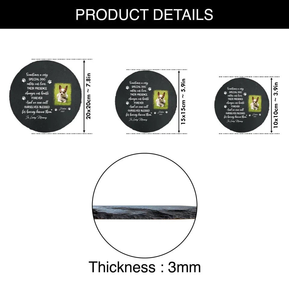 Dog Headstone | Custom Dog Memorial Garden Stone | Circle Headstone