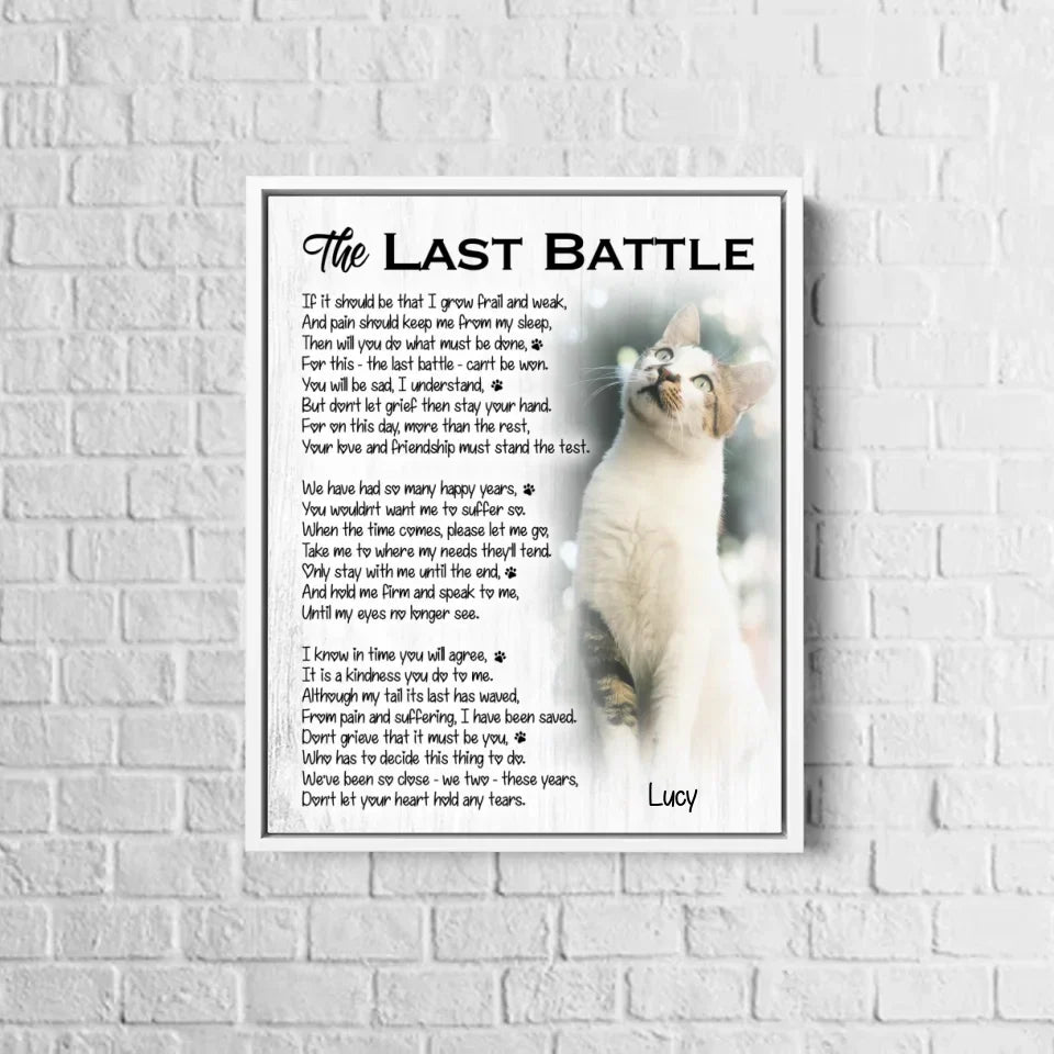 The Last Battle Cat Poem | Custom Cat Memorial Canvas Print