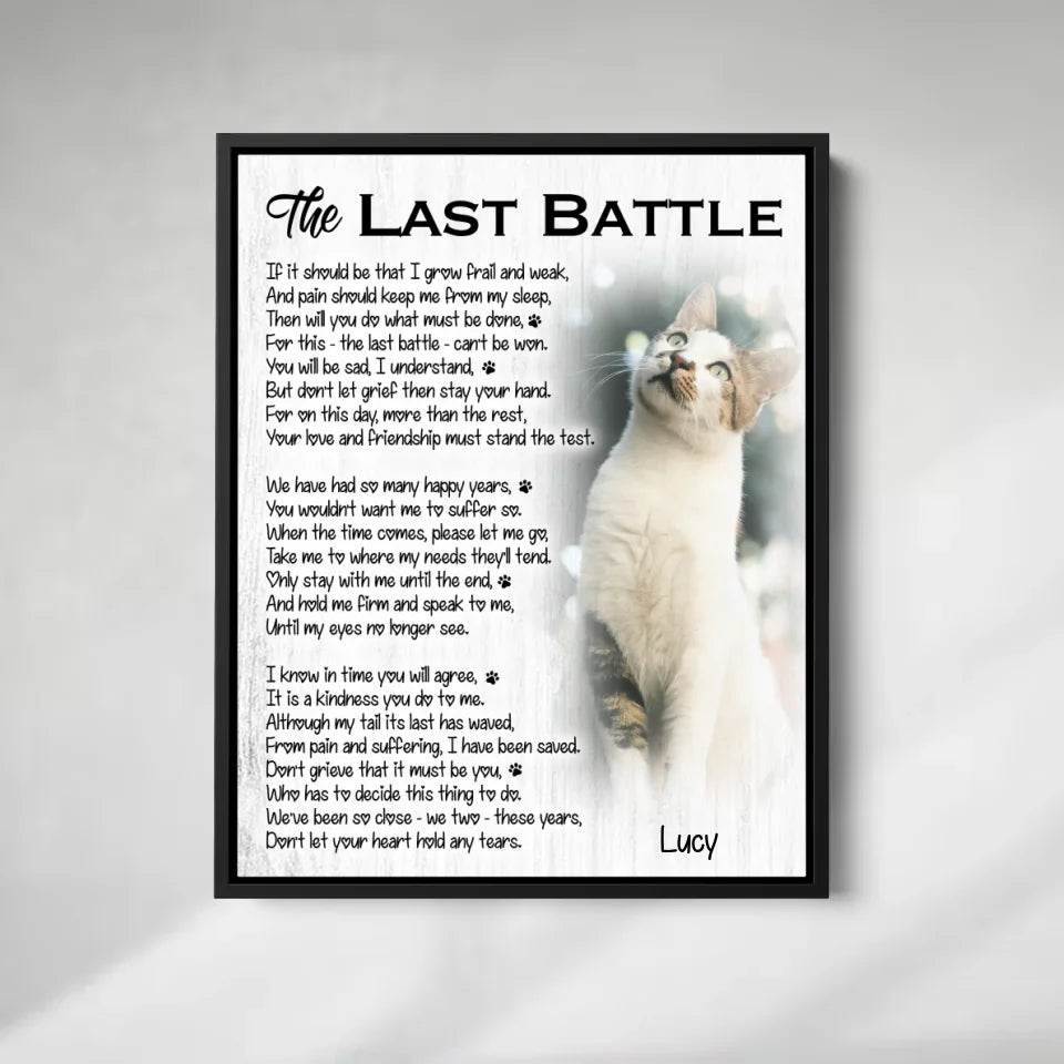The Last Battle Cat Poem | Custom Cat Memorial Canvas Print