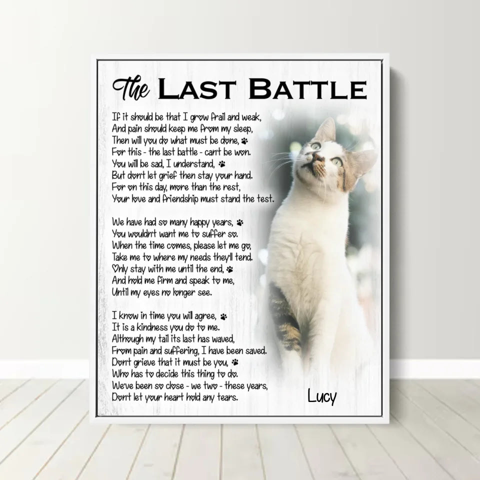 The Last Battle Cat Poem | Custom Cat Memorial Canvas Print