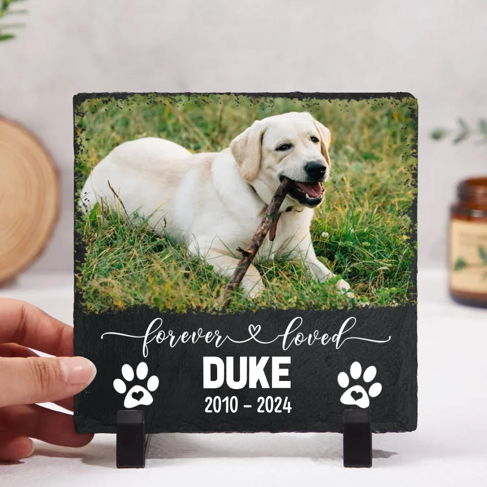 Dog Headstone | Custom Dog Memorial Garden Stone | Square Headstone