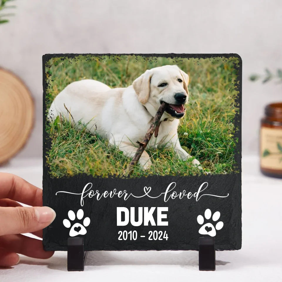 Dog Headstone | Custom Dog Memorial Garden Stone | Square Headstone