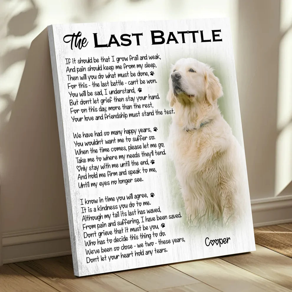 The Last Battle Dog Poem | Custom Dog Memorial Canvas | Dog Memorial Gifts