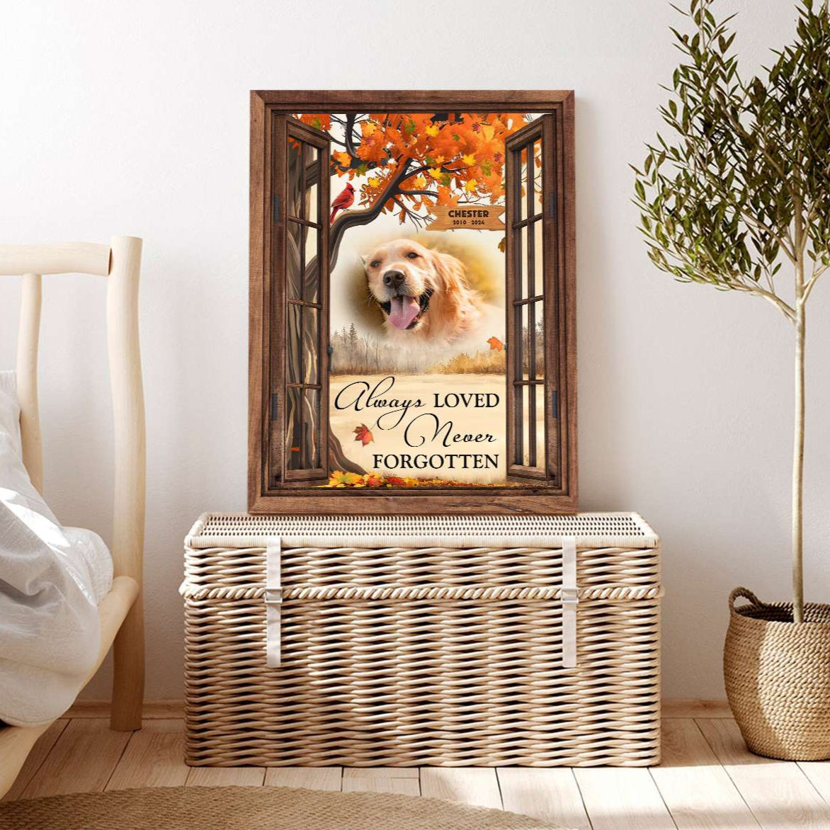 Always Loved Never Forgotten | Custom Dog Memorial Canvas | Dog Memorial Gifts