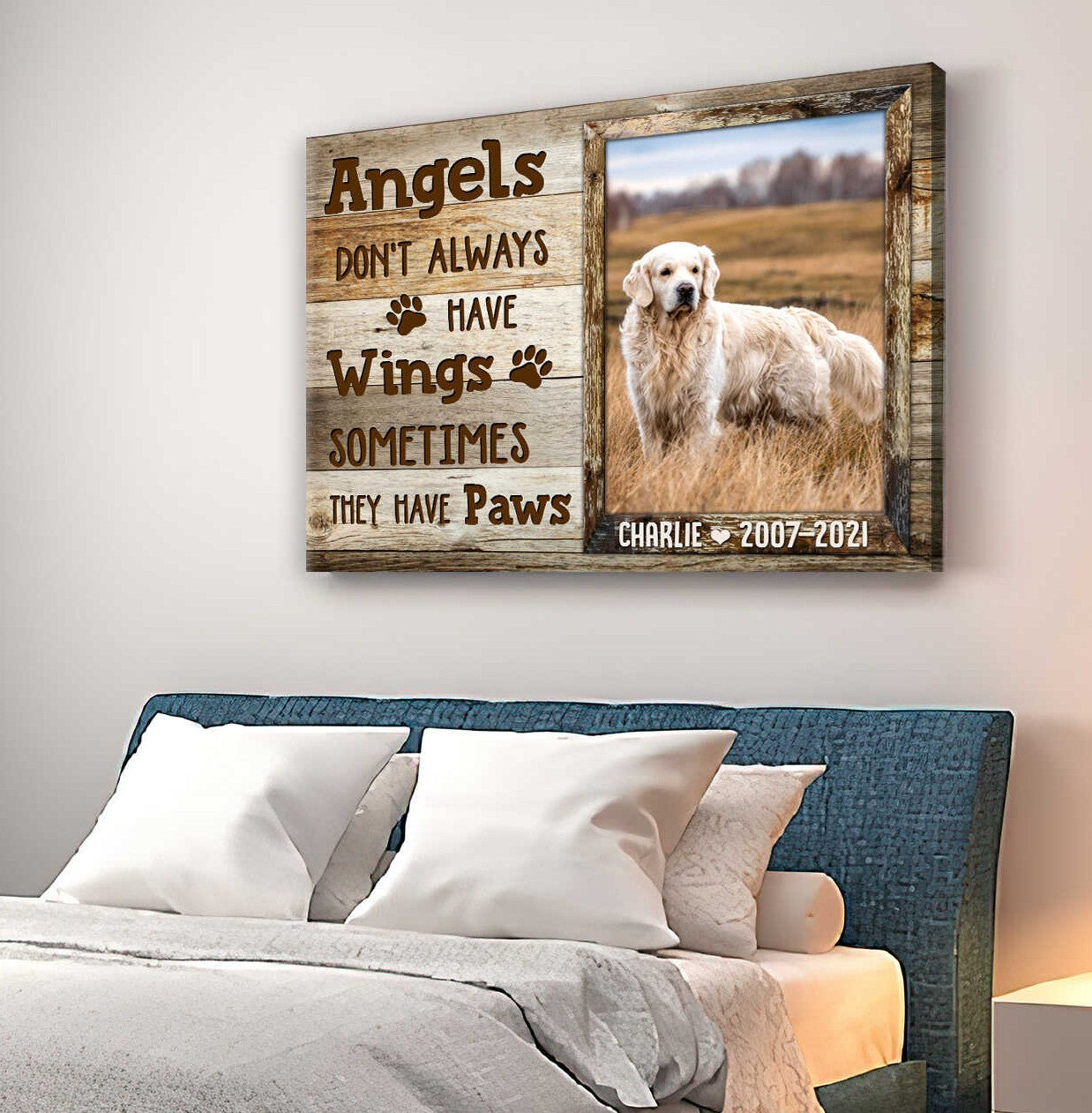 Angle Dont Always Have Wings | Custom Dog Memorial Canvas | Dog Memorial Gifts