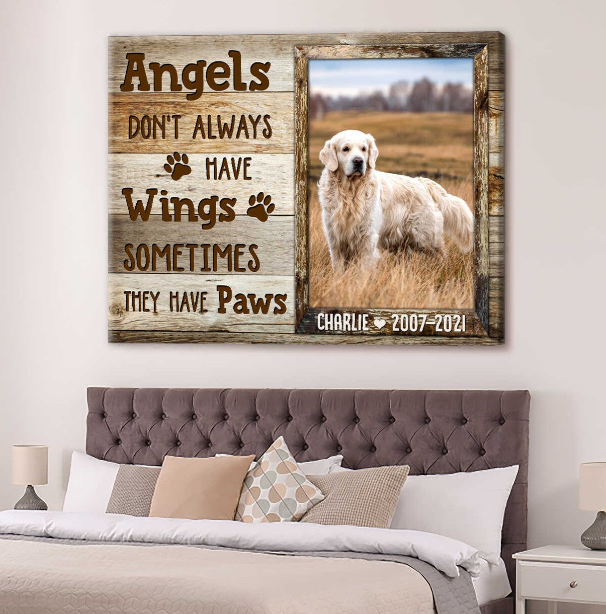 Angle Dont Always Have Wings | Custom Dog Memorial Canvas | Dog Memorial Gifts
