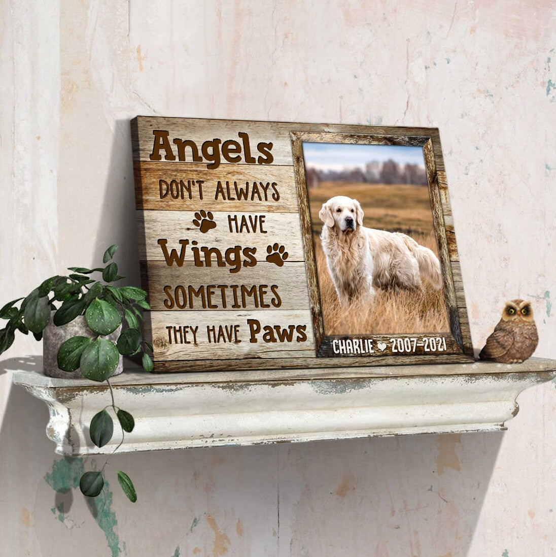 Angle Dont Always Have Wings | Custom Dog Memorial Canvas | Dog Memorial Gifts