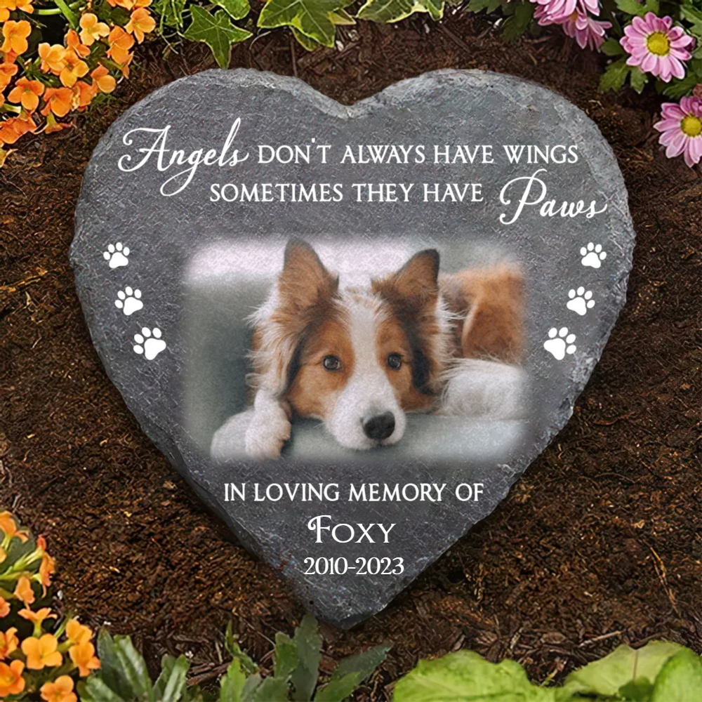 Angles Dont Always Have Wings Memorial Stone | Dog Headstone | Dog Tombstone