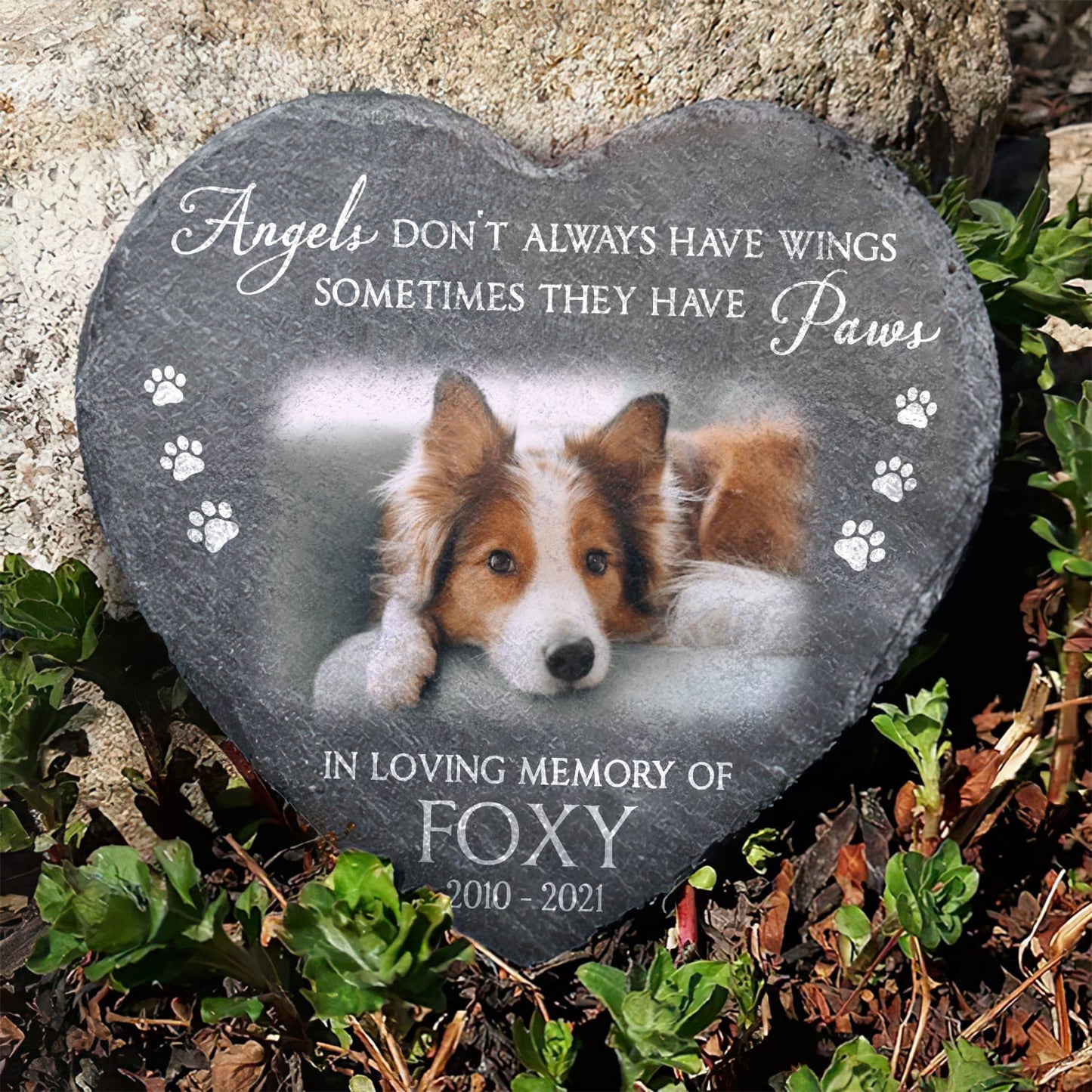 Angles Dont Always Have Wings Memorial Stone | Dog Headstone | Dog Tombstone