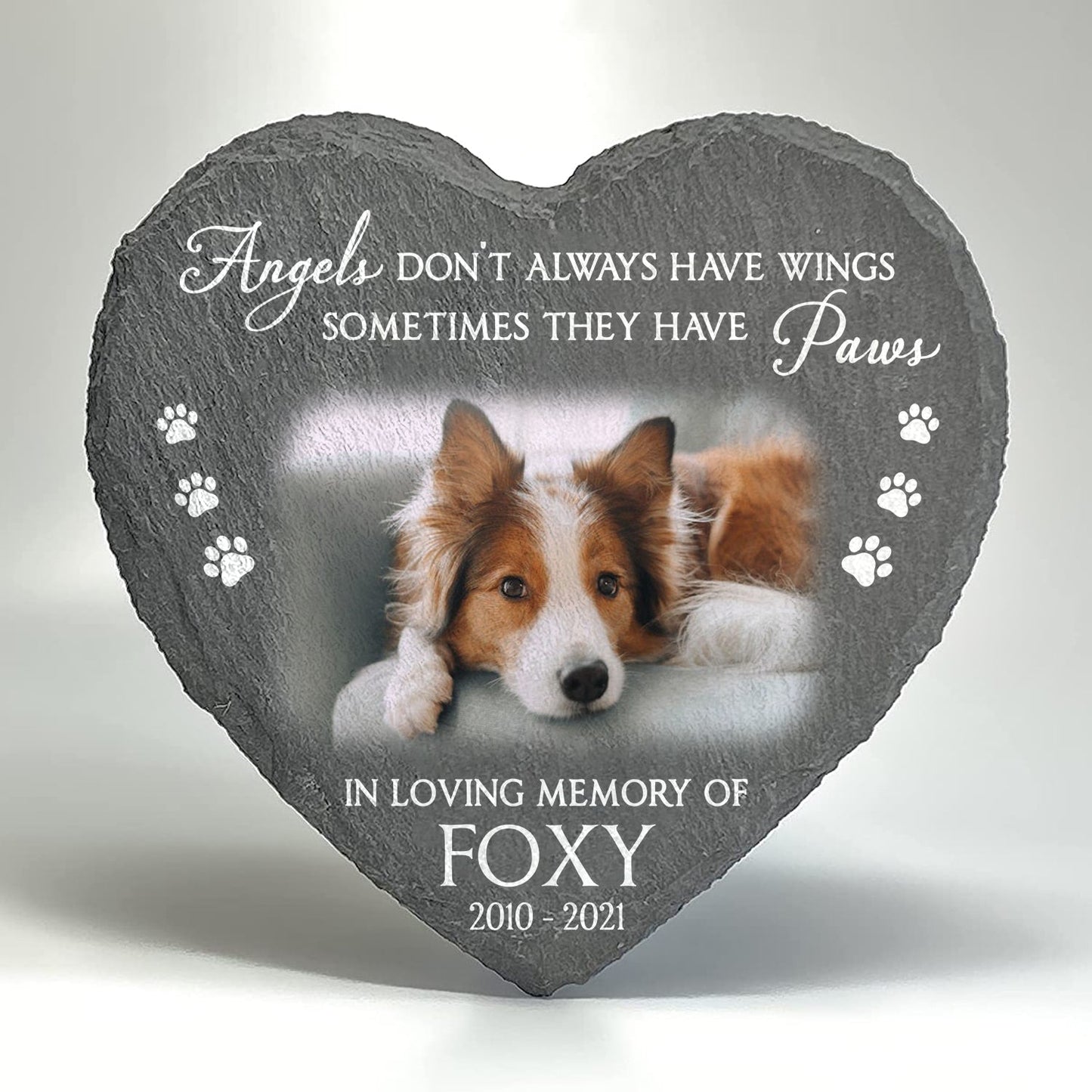 Angles Dont Always Have Wings Memorial Stone | Dog Headstone | Dog Tombstone