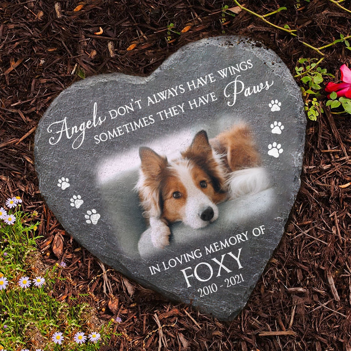Angles Dont Always Have Wings Memorial Stone | Dog Headstone | Dog Tombstone