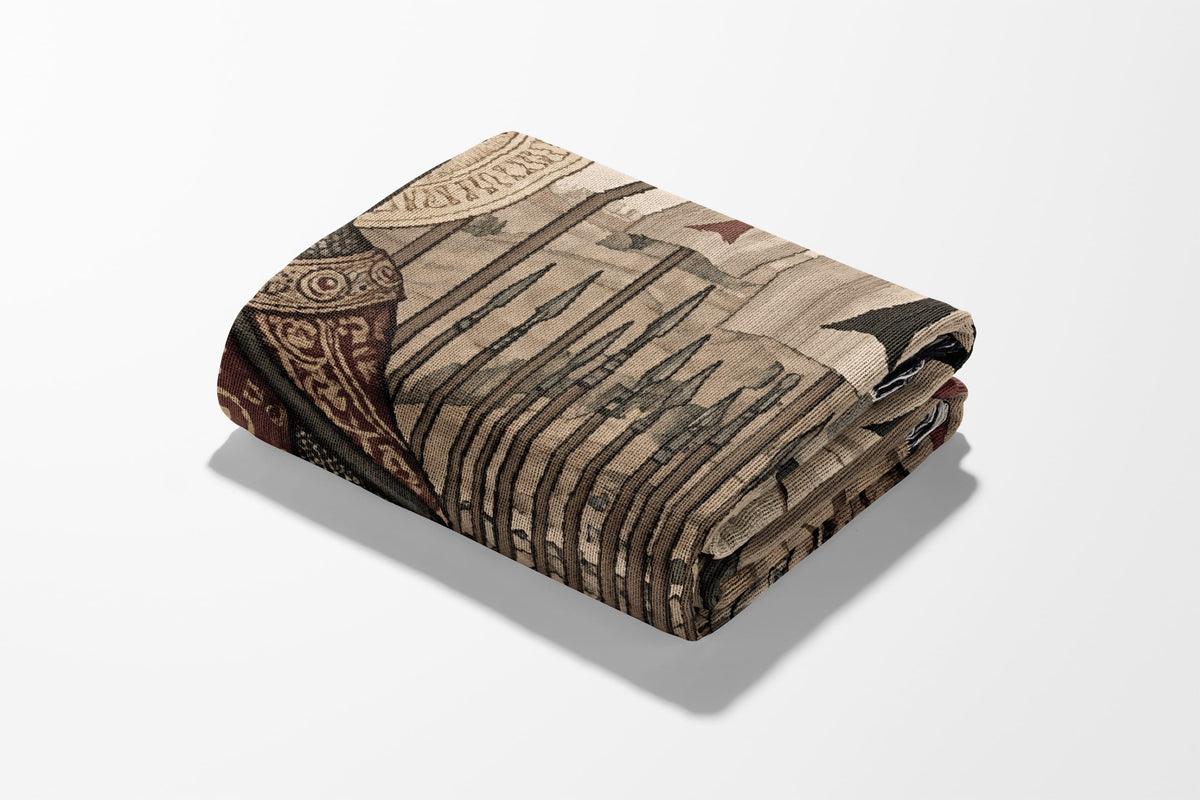 Baldwin IV Jerusalem Tapestry Woven Blanket | Medieval Tapestry Woven Throw Blanket