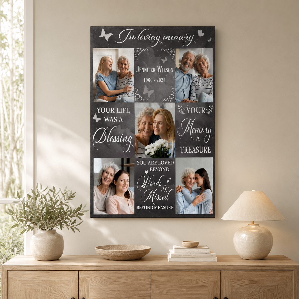 In Loving Memory | Custom Memorial Canvas | Memorial Gift For Loss