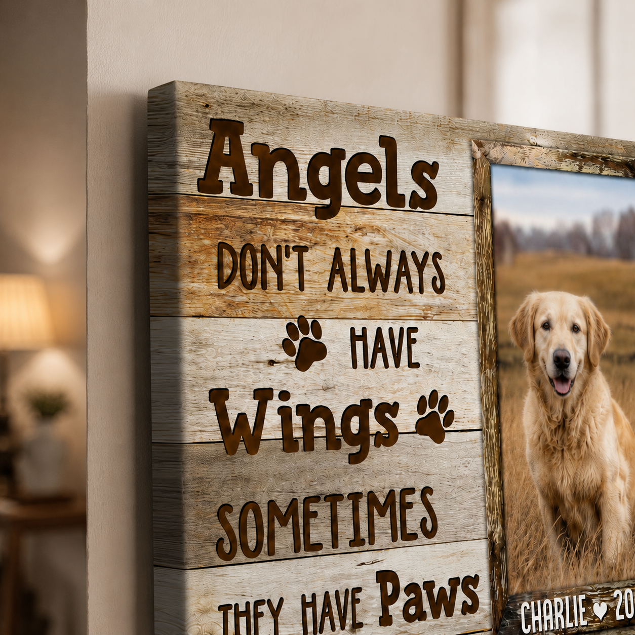 Angle Dont Always Have Wings | Custom Dog Memorial Canvas | Dog Memorial Gifts