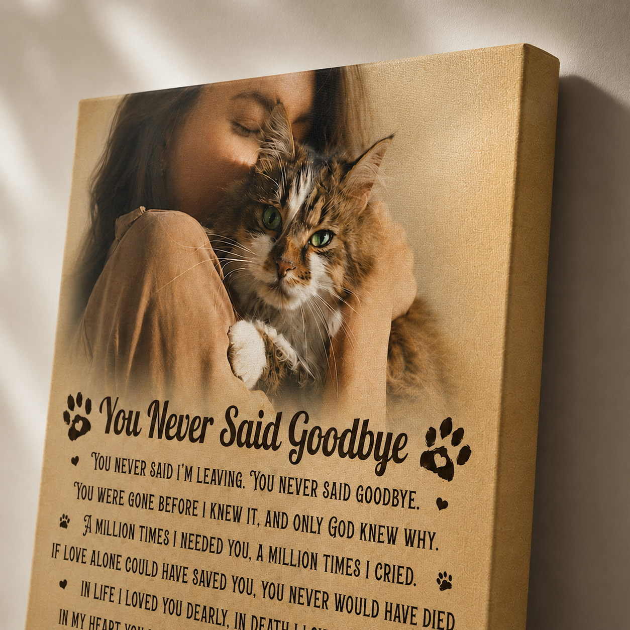 You Never Said Goodbye Dog Poem | Custom Dog Memorial Canvas Print