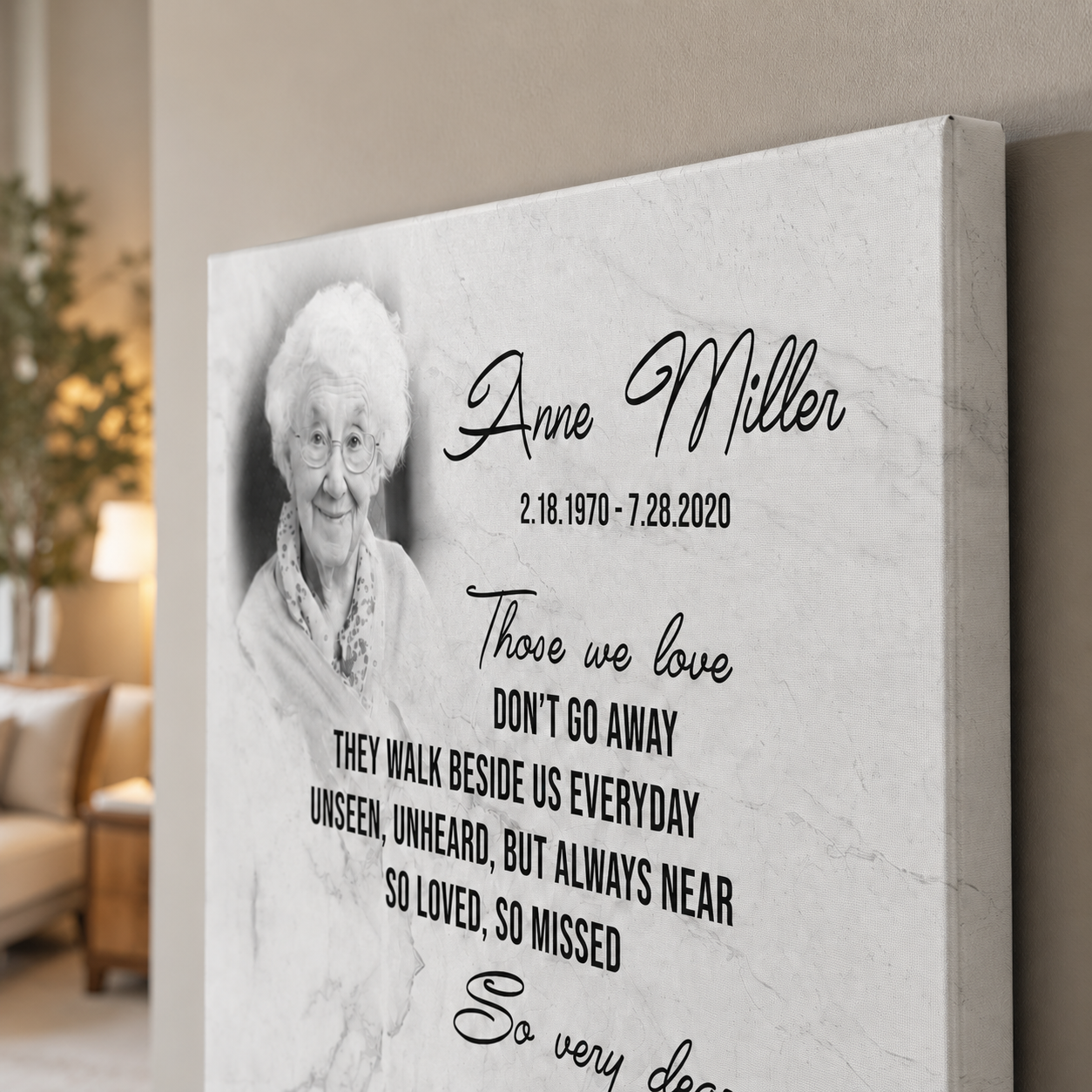 Those We Love Don't Go Away Memorial Canvas For Loss | Memorial Gift For Loss