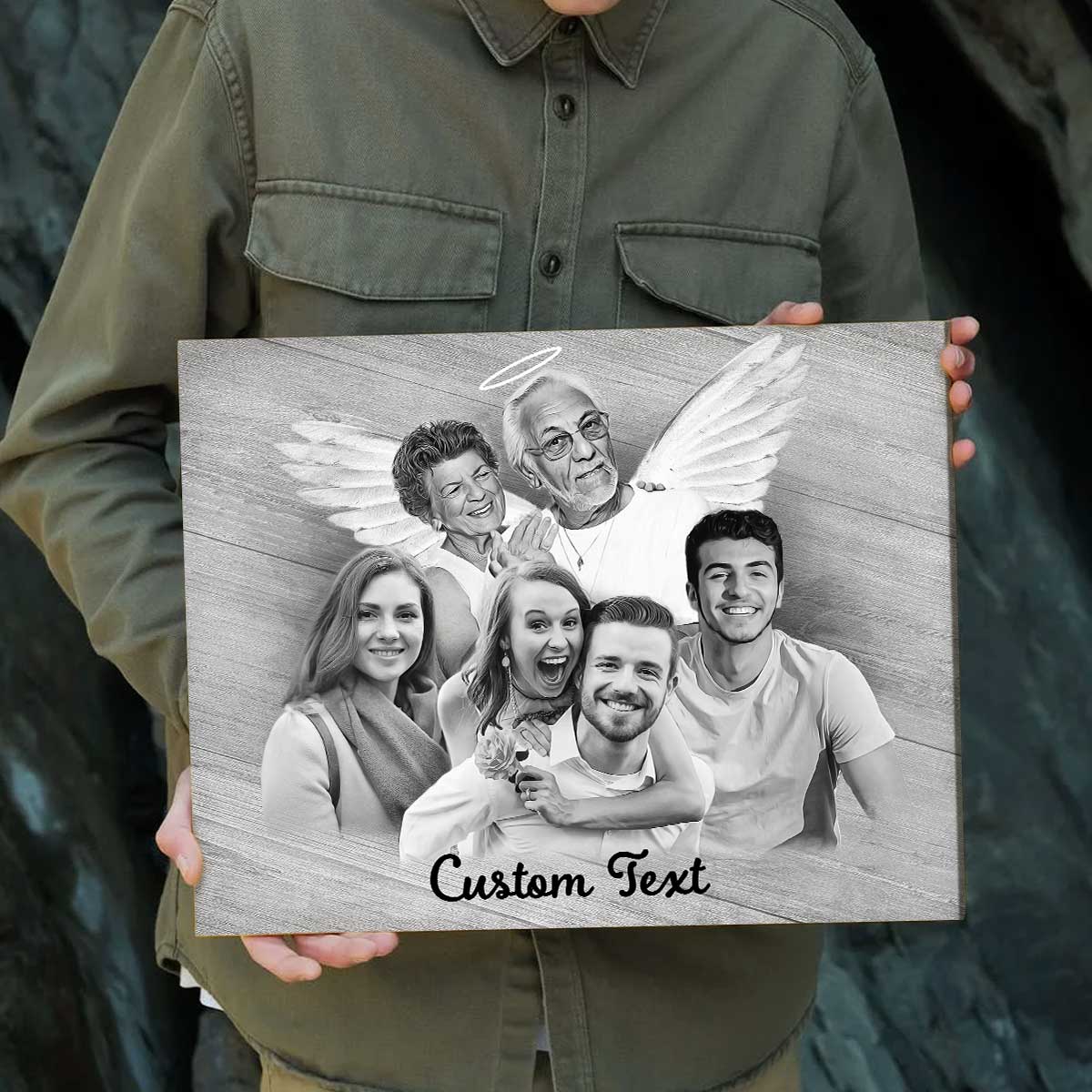 Add Deceased Loved One to Photo | Custom Memorial Canvas Print