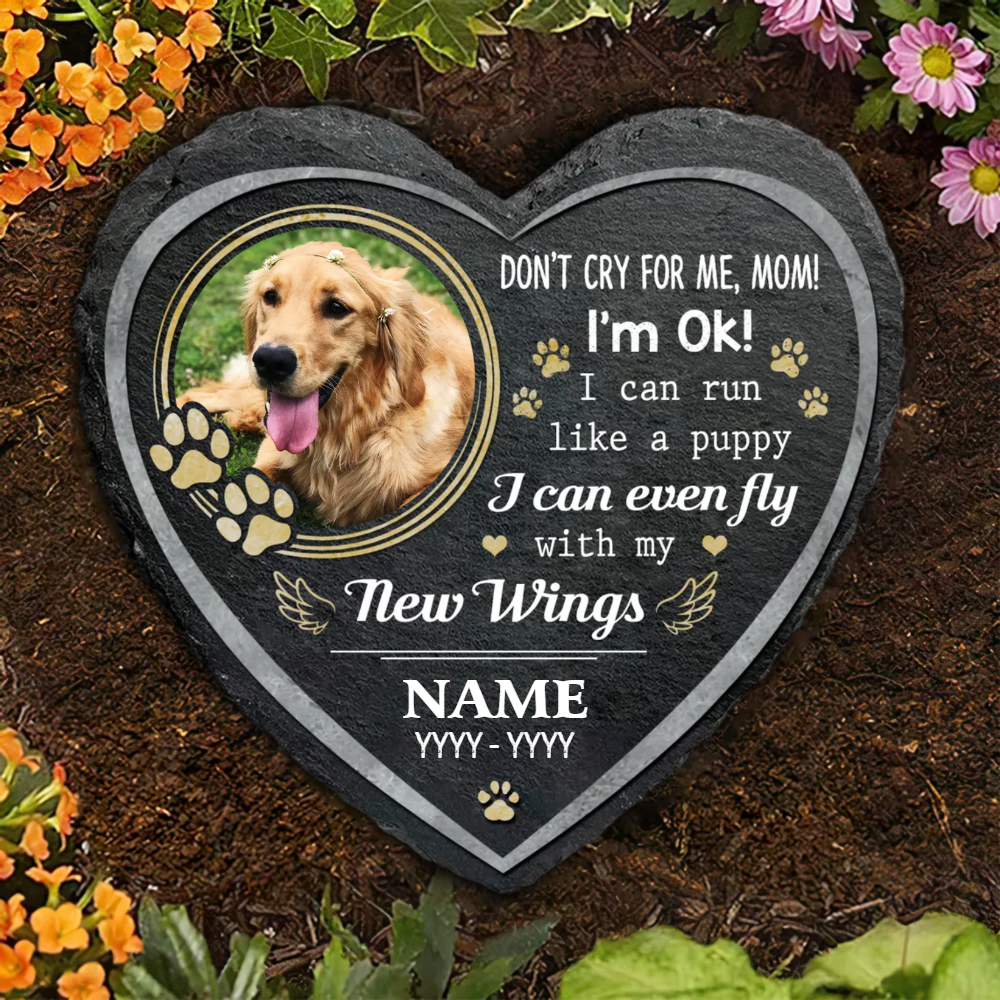 Don't Cry For Me Mom Dog Memorial Stone | Dog Headstone | Dog Tombstone