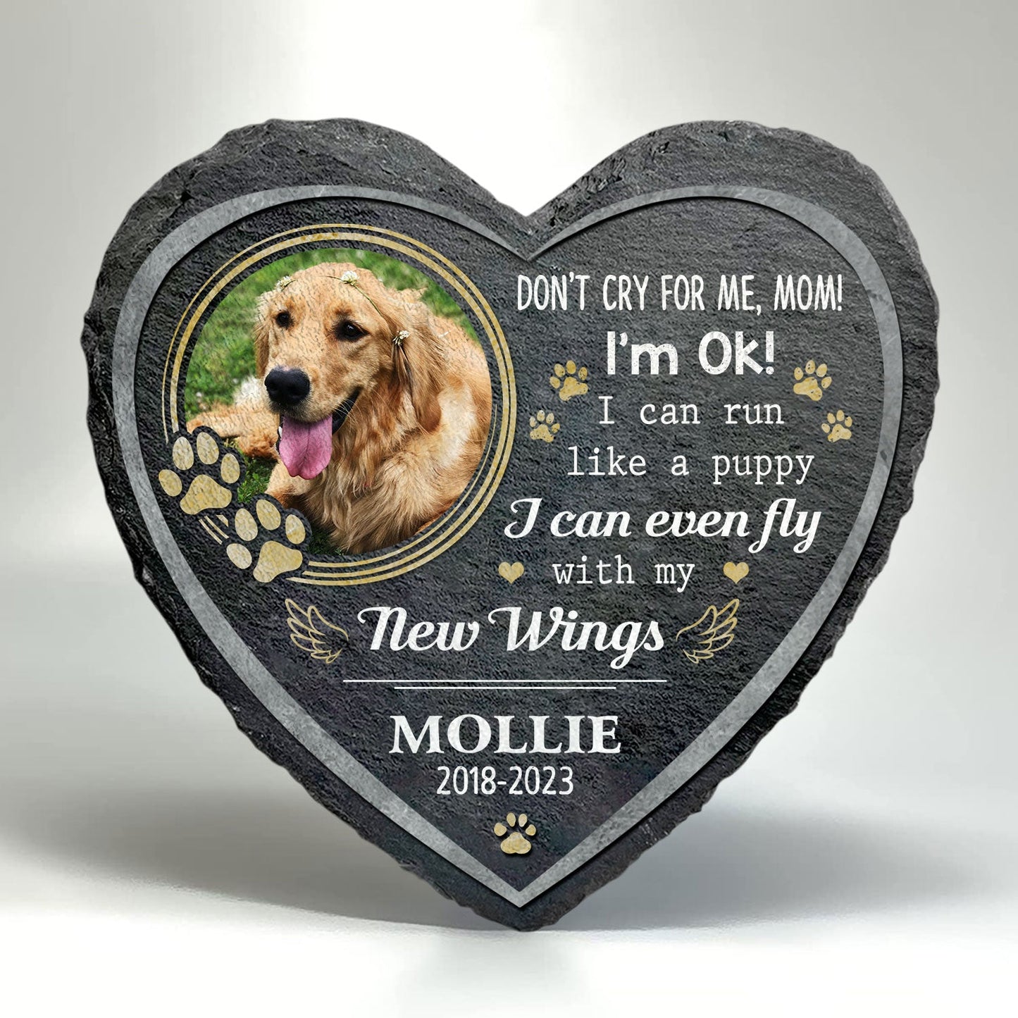 Don't Cry For Me Mom Dog Memorial Stone | Dog Headstone | Dog Tombstone