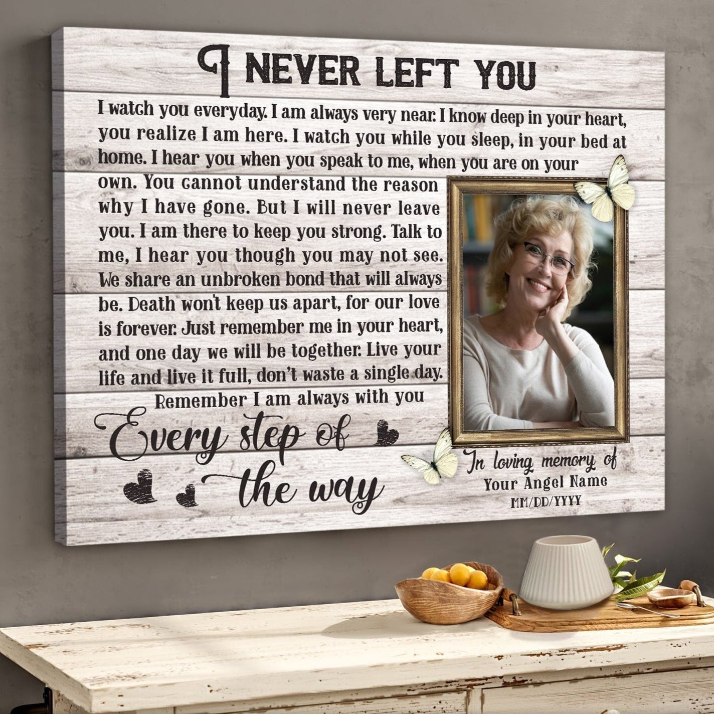 I Never Left You Poem Custom Memorial Canvas Print