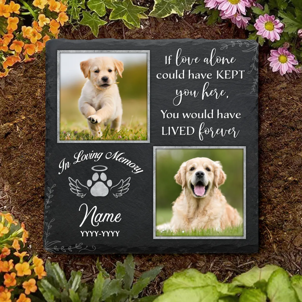 If Love Alone Could Have Kept Memorial Stone | Dog Headstone | Dog Tombstone