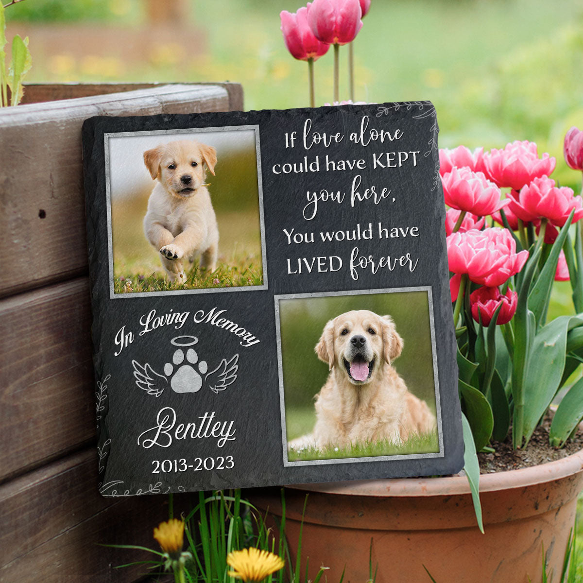 If Love Alone Could Have Kept Memorial Stone | Dog Headstone | Dog Tombstone