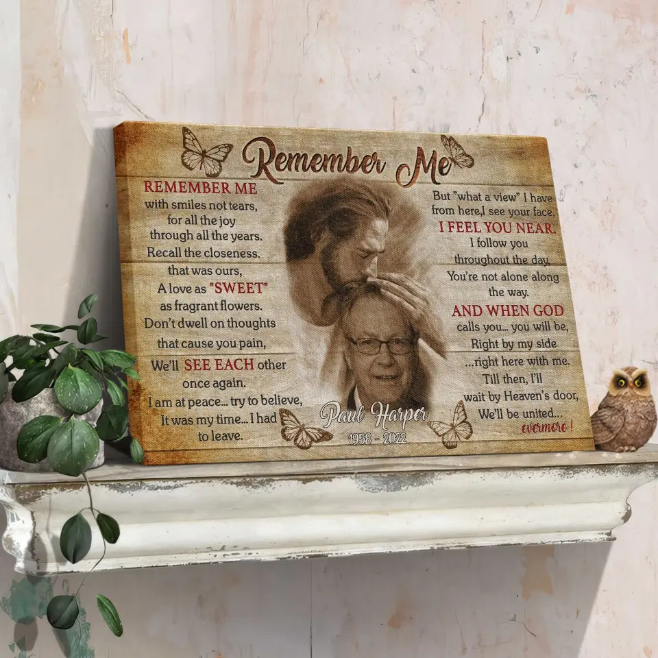 Remember Me Poem | Memorial Gift For Loss