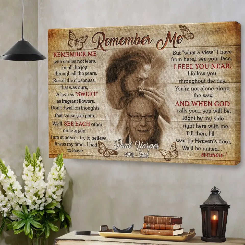 Remember Me Poem | Memorial Gift For Loss