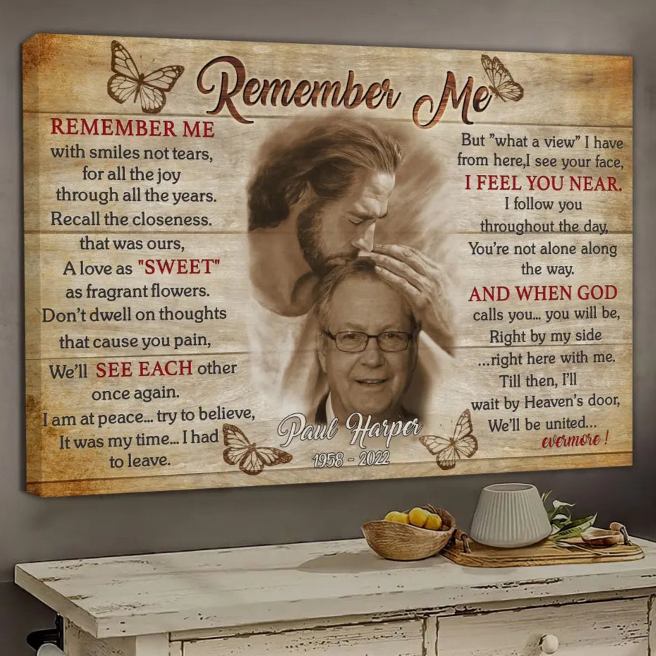 Remember Me Poem | Memorial Gift For Loss