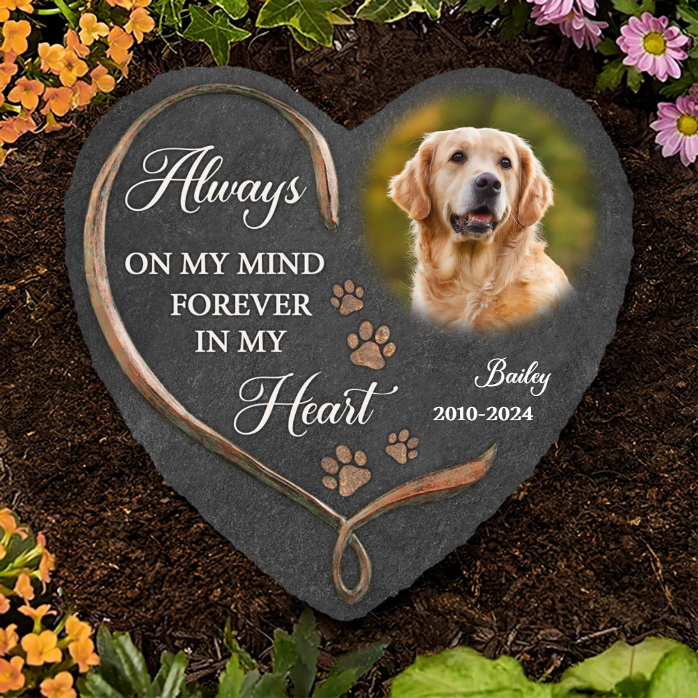Always On My Mind Forever In My Heart Memorial Stone | Dog Headstone | Dog Tombstone