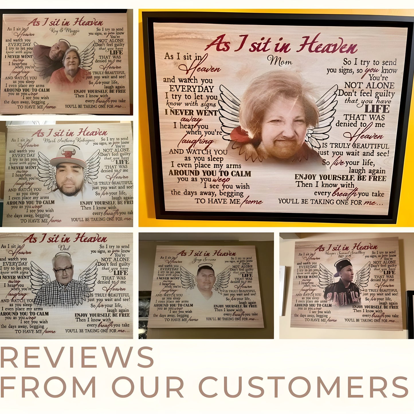 As I Sit In Heaven Poem | Custom Memorial Canvas Print