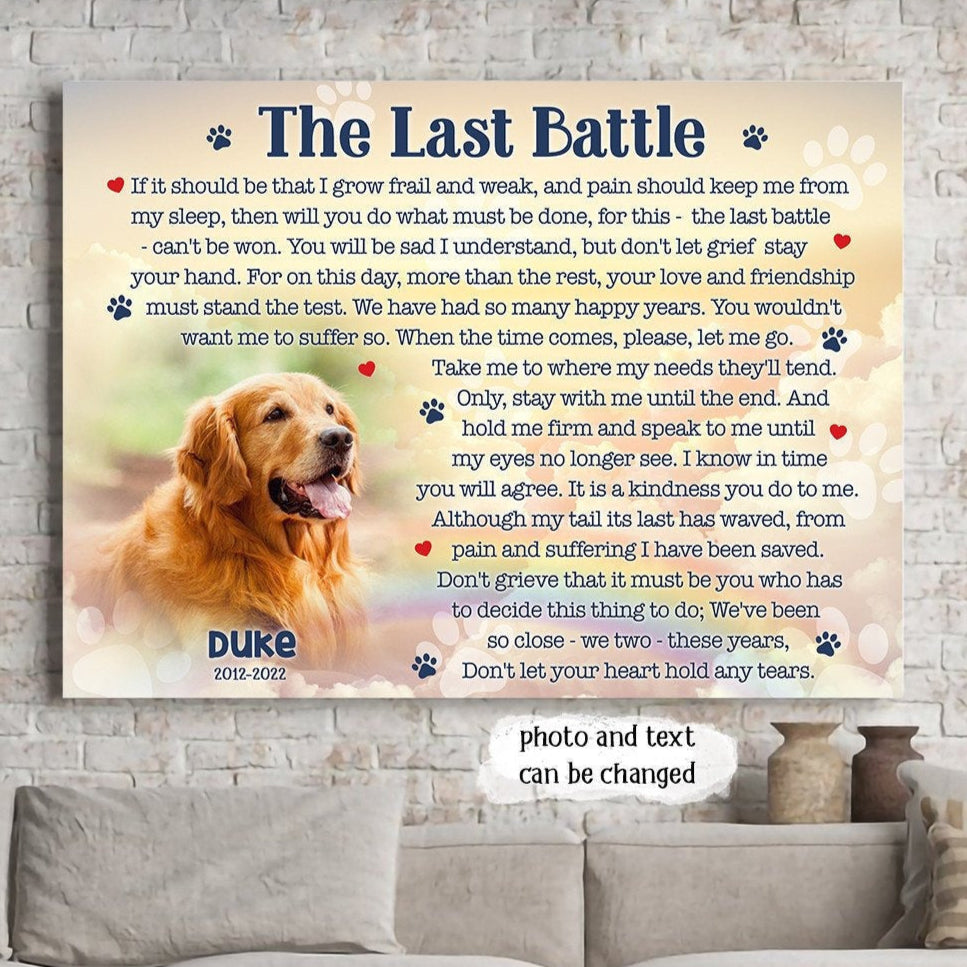 Waiting At The Door Dog Poem | Custom Dog Memorial Canvas Print | Rainbow Bridge