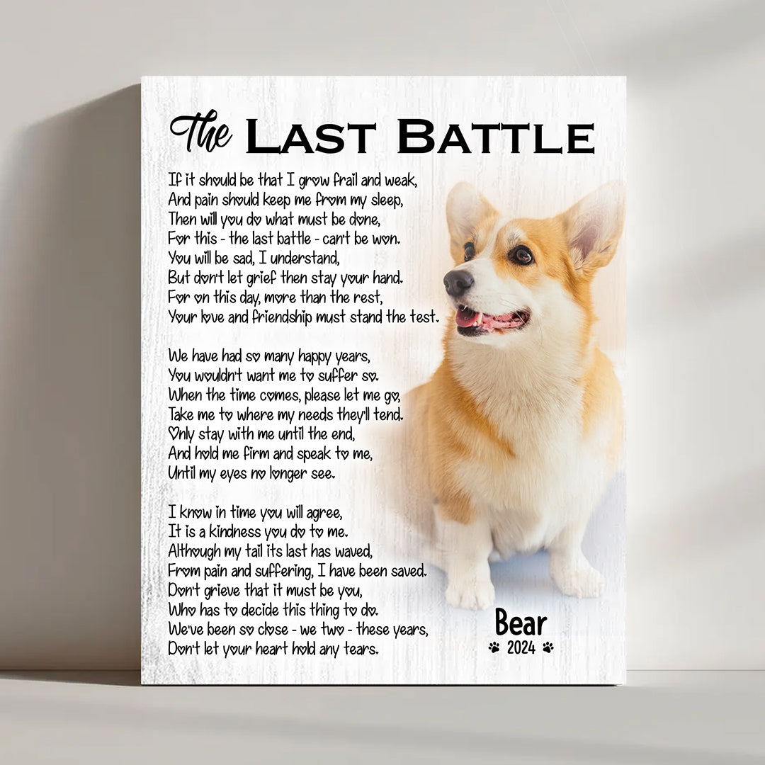 The Last Battle Dog Poem | Custom Dog Memorial Canvas | Dog Memorial Gifts