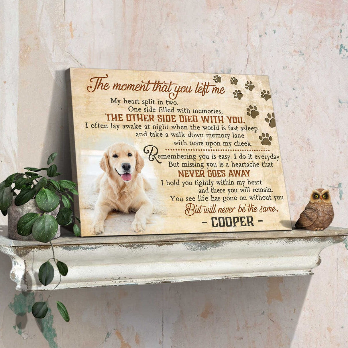 The Moment That You Left Me Canvas | Custom Dog Memorial Canvas Print