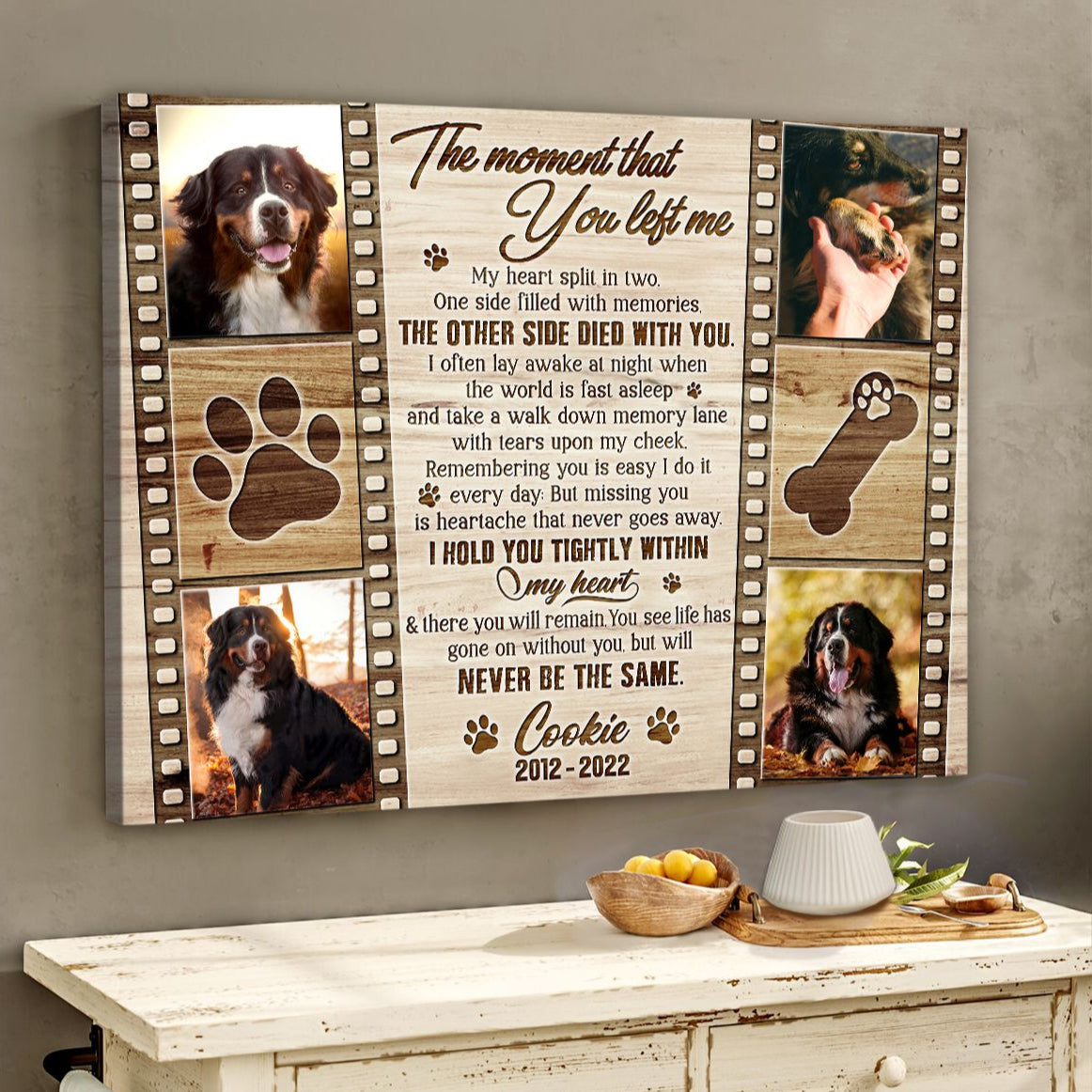 The Moment That You Left Me | Custom Dog Memorial Canvas Print