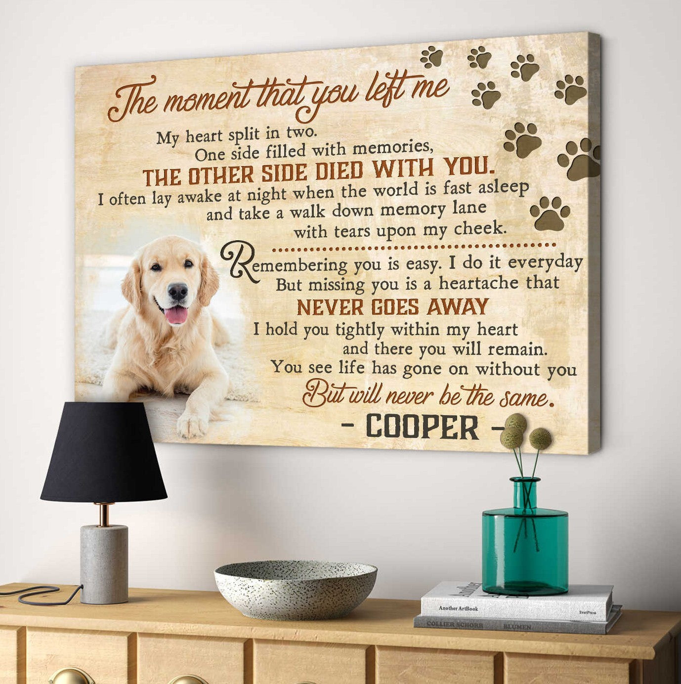 The Moment That You Left Me Canvas | Custom Dog Memorial Canvas Print
