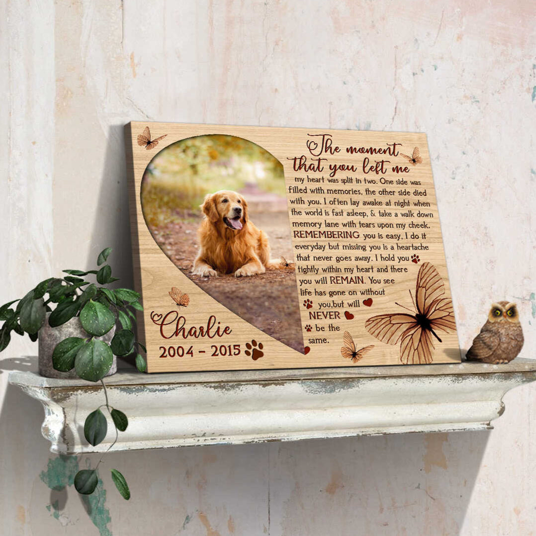 The Moment That You Left Me Butterflies | Custom Dog Memorial Canvas Print
