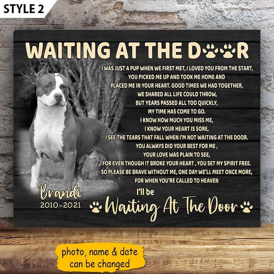 Waiting At The Door Dog Poem | Custom Dog Memorial Canvas Print