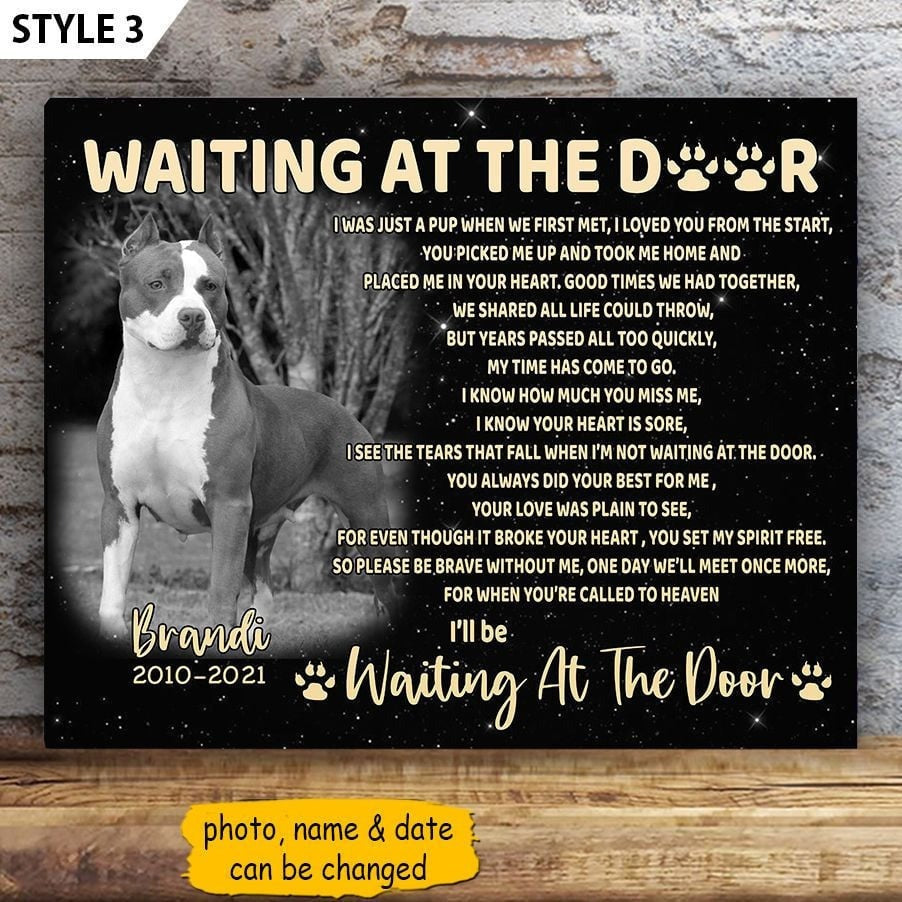 Waiting At The Door Dog Poem | Custom Dog Memorial Canvas Print