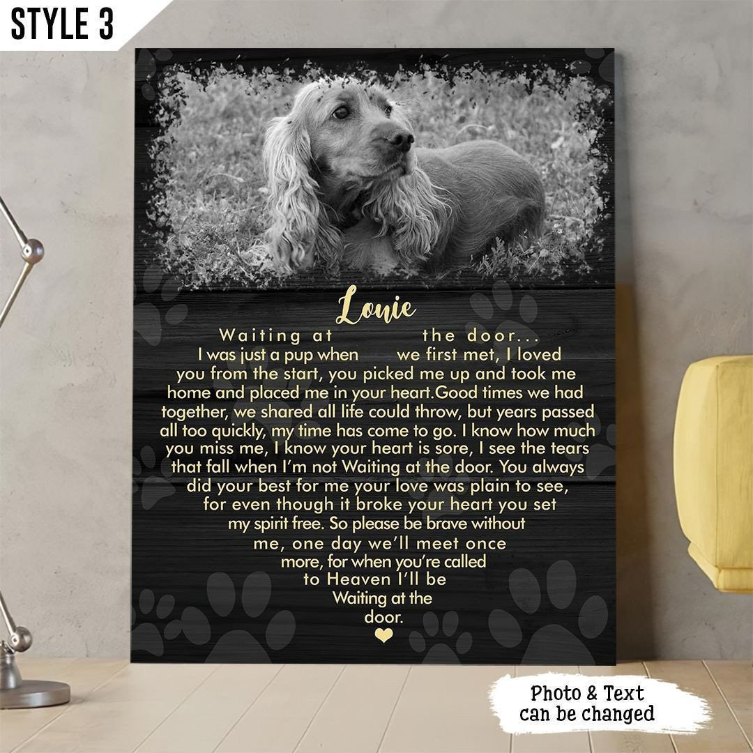 Waiting At The Door Dog Poem | Custom Dog Memorial Canvas Print