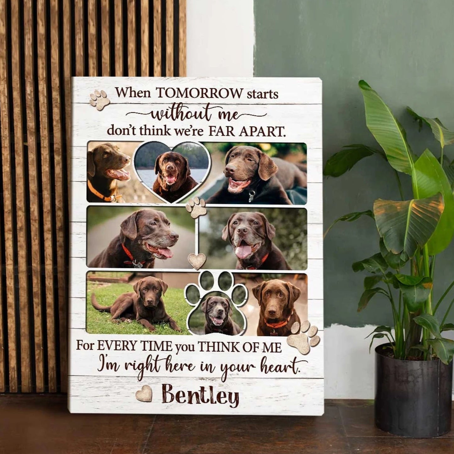 When Tomorrow Start Without Me | Custom Dog Memorial Canvas | Dog Memorial Gifts