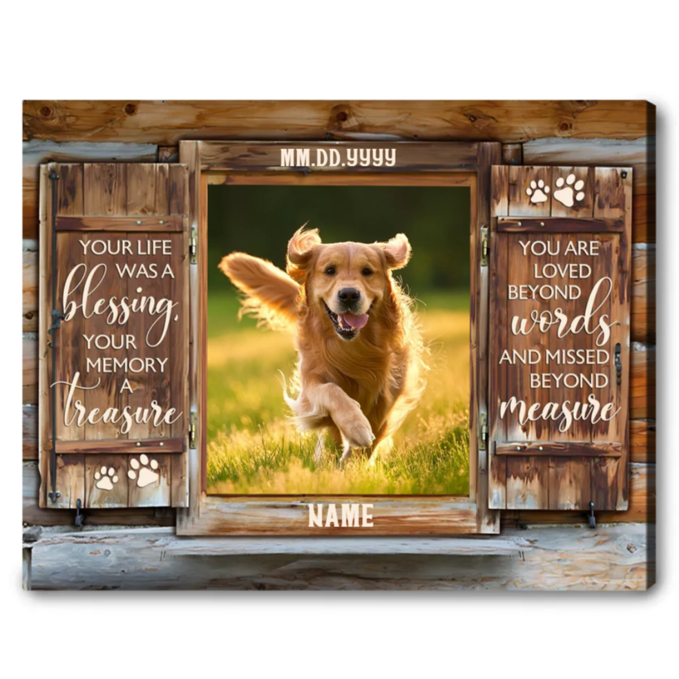 Your Life Was A Blessing | Custom Dog Memorial Canvas Print